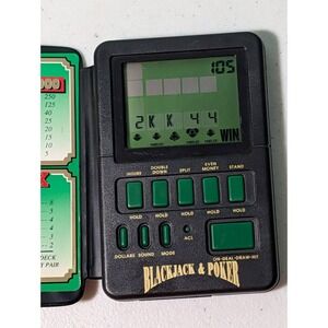 Micro Games of America Handheld Game 1994 Poker & Blackjack Tested Working